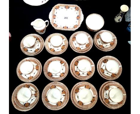 Edwardian floral tea service of forty pieces, all in good order. Not available for in-house P&amp;P, contact Paul O'Hea at Ma