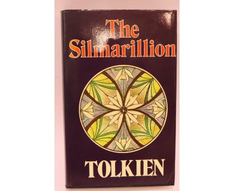 JRR Tolkien the Silmarillion with dust wrapper, not price clipped, inscription to the front page, Pub Allen &amp; Unwin 1977,