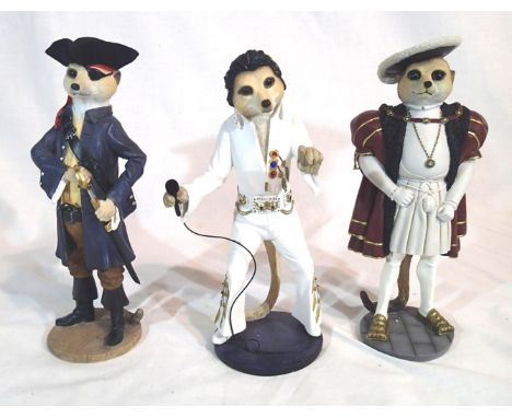 Three boxed Country Artists Magnificent Meerkat figurines, Jack, Elvy and Henry. P&P Group 3 (£25+VAT for the first lot and £