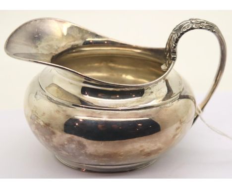 Hallmarked silver cream jug 202g, L: 13 cm, London assay 1964/5. P&amp;P Group 1 (£14+VAT for the first lot and £1+VAT for su