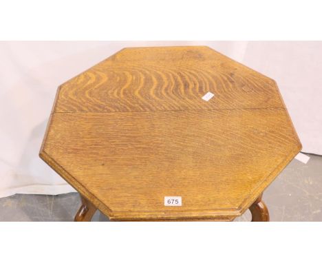 Edwardian octagonal oak occasional table, 68 x 68 x 74H, with undertier. Not available for in-house P&amp;P, contact Paul O'H