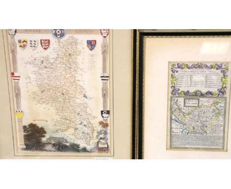 Two framed antiquarian maps of Cheshire and Buckinghamshire. Not available for in-house P&amp;P, contact Paul O'Hea at Mailbo