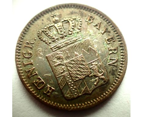 1849 - Bavarian States - 1 Kreuzer - Leopold Duke of Baden. P&amp;P Group 1 (£14+VAT for the first lot and £1+VAT for subsequ