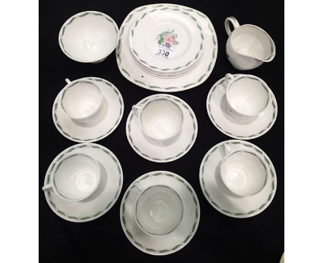 Susie Cooper 21 piece tea service in the Fragrance pattern. P&amp;P Group 3 (£25+VAT for the first lot and £5+VAT for subsequ