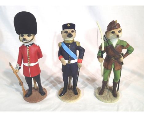 Three boxed Country Artists Magnificent Meerkat figurines, James, Viktor and Robin. P&P Group 3 (£25+VAT for the first lot an