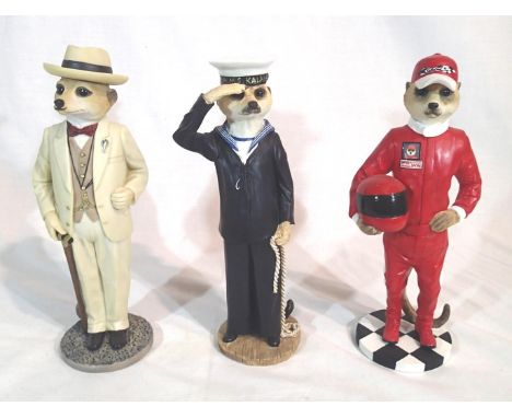 Three boxed Country Artists Magnificent Meerkat figurines, Michael, Ainsley and Poirot. P&amp;P Group 3 (£25+VAT for the firs