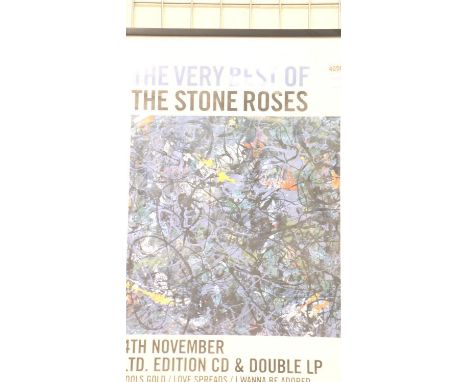 Stone Roses framed poster dated 4th November, The Very Best of The Stone Roses, 88 x 62 cm. P&amp;P (rolled, without frame) G