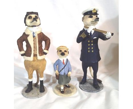 Three boxed Country Artists Magnificent Meerkat figurines, Bader, Horatio and Eve. P&amp;P Group 3 (£25+VAT for the first lot