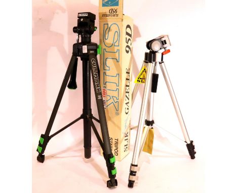 Two camera tripods. Cullmann and Slik. P&amp;P Group 3 (£25+VAT for the first lot and £5+VAT for subsequent lots) 