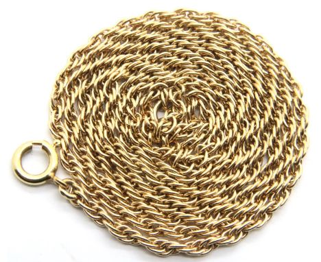 Presumed 9ct gold (unmarked) neck chain, L: 60 cm, 8.1g. P&amp;P Group 1 (£14+VAT for the first lot and £1+VAT for subsequent