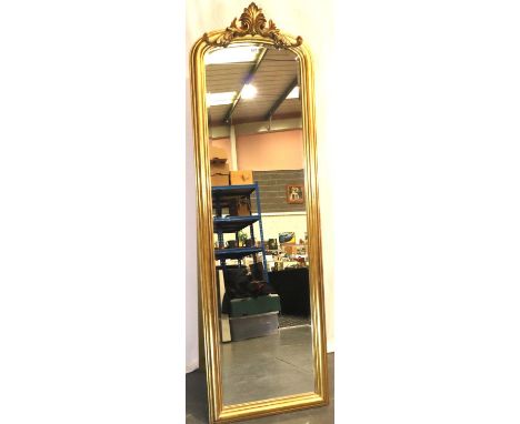 A modern Rococo style gilt framed easel mirror, full length, 180 x 56 cm. Not available for in-house P&amp;P, contact Paul O'