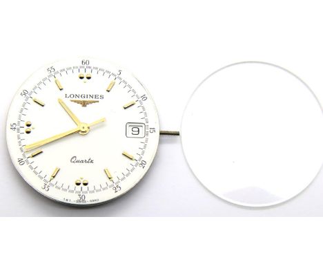 Gents Longines quartz wristwatch movement and glass. P&amp;P Group 1 (£14+VAT for the first lot and £1+VAT for subsequent lot