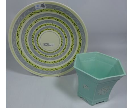 Poole pottery circular charger and a jardiniere (2) Condition Report Click here for further images, condition, auction times 