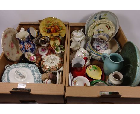 Poole pottery, Shelley 'Wild Flowers' tea for two, Aynsley, Denby, Victorian and later decorative ceramics in two boxes  Cond