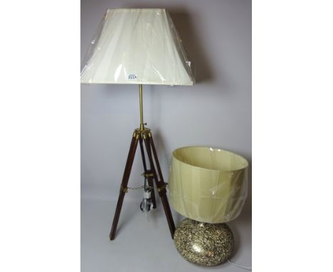 Table lamp with tripod stand and another table lamp, as new (This item is PAT tested - 5 day warranty from date of sale) Cond