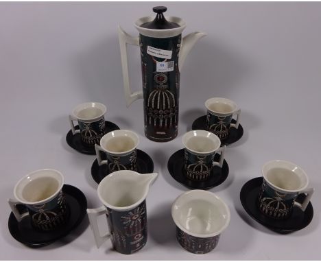 Portmeirion 'Magic City' coffee service for six  Condition Report Click here for further images, condition, auction times & d