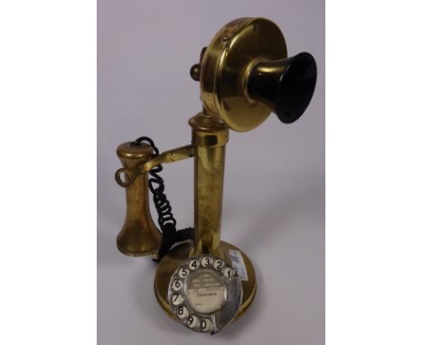 Brass candlestick telephone Condition Report Click here for further images, condition, auction times & delivery costs