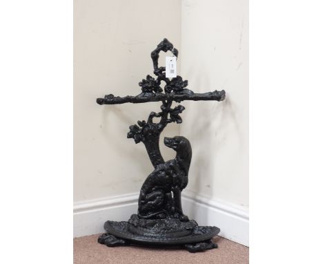 Coalbrookdale style dog cast iron stick stand Condition Report Click here for further images, condition, auction times & deli