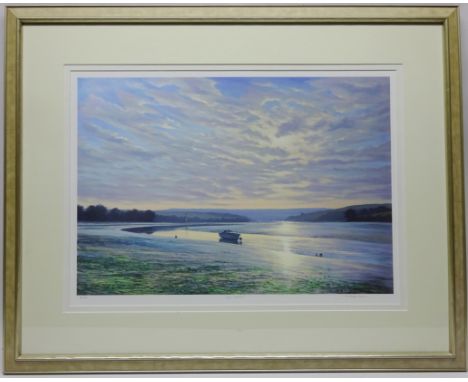 'Low Water' Limited edition print, Nicholas Lewis signed 8/95 pencil labels verso 'Mayne Gallery, Devon', 39cm x 53cm Conditi