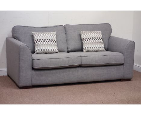 Three seat 'Revive' sofa upholstered 'Slate grey' fabric, retailed by DFS, W190cm Condition Report Click here for further ima