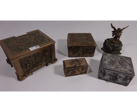 Veronese Art Nouveau style box and four other similar boxes (5) Condition Report Click here for further images, condition, au