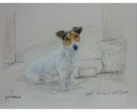 Jack Russell Portrait, limited edition print 275/800 after Gill Evans signed in pencil 19cm x 24cm Condition Report Click her