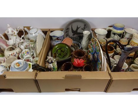 Royal Albert coffee set, Halcyon Days trinket box, plate with pewter decoration, 19th Century and later decorative ceramics i