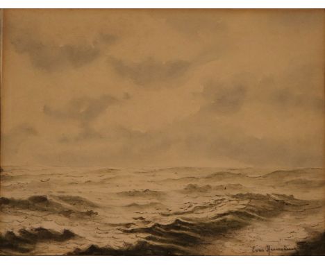 E. van Heemskerck van Beest .&nbsp;19th Century or older.&nbsp;seascape.&nbsp;Watercolor on paper.&nbsp;Something compared.&n