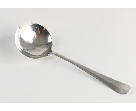 Rare antique 835/000 silver broth spoon with large round bowl of approximately Ø 6.2 cm.&nbsp;Round handle on Haags Lofje and