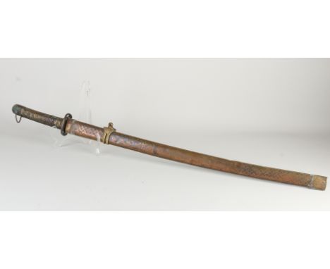 Antique Japanese katana decorated with characters and dragon.&nbsp;With gilding.&nbsp;No.&nbsp;40 - 27. First half 20th centu