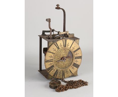 Antique English lantern clock with anchor escapement.&nbsp;Timepiece Walter Archer.&nbsp;Call fog.&nbsp;Features not tested.&