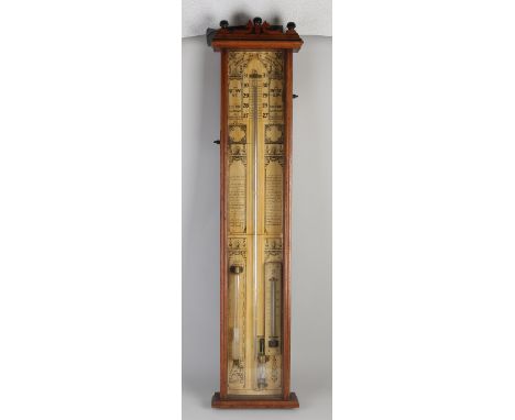 19th century English walnut Admiral Fitzroy mercury barometer.&nbsp;Dimensions: 103 cm.&nbsp;In good condition.