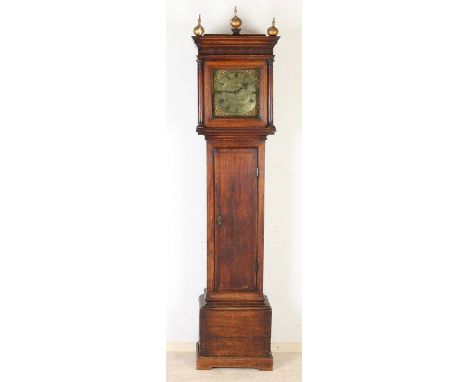 18th century English oak longcase clock with hour striking.&nbsp;By Henri Body to Battel.&nbsp;Daywalker.&nbsp;Dimensions: H 