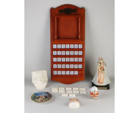 Lot of various porcelain.&nbsp;goebel.&nbsp;Consisting of: Mary with baby Jesus.&nbsp;Nun, signed Krobek 1967. Limoges egg.&n