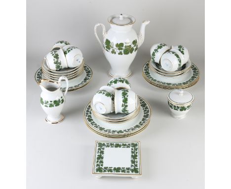 German porcelain Meissen partial service.&nbsp;Decor Weinlaub.&nbsp;Second half of the 20th century.&nbsp;Consisting of: teap