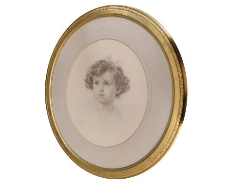20TH CENTURY SCHOOL, 'Portrait of a Young Girl', pencil, 47cm x 40cm, framed. 
