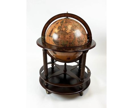 'GLOBE' COCKTAIL CABINET in Georgian manner, approx 65cm D x 97cm D. 