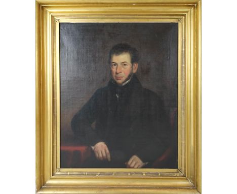 19TH CENTURY SCHOOL, 'Portrait of a gentleman', oil on canvas, 74cm x 60cm, framed. 