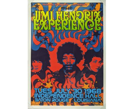CONTEMPORARY SCHOOL JIMI HENDRIX, screenprint, 119cm x 79cm, framed. 