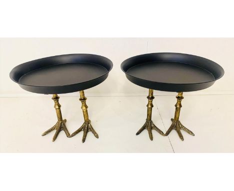 BIRD FEET TRINKET TRAYS, a pair, gilt metal detail, 31cm x 41cm x 41cm. 