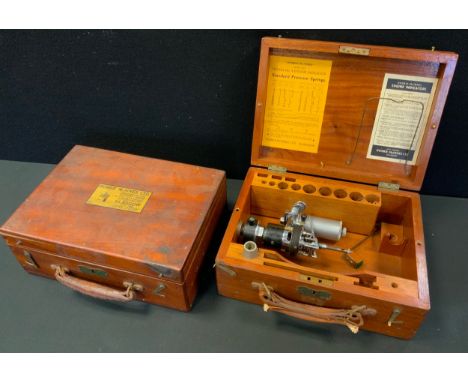 A Dobbie-McInnes (Glasgow) design number 4 standard pressure spring steam Engine Indicator,  cased;  similar empty case (2) 