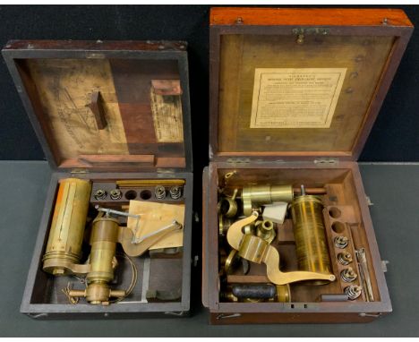A Casartelli &amp; Potter's Steam Engine Indicator, cased;  another Richard's (2) 