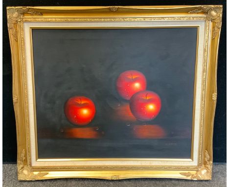K  **Mason (contemporary)Three Apples signed, oil on canvas, 50cm x 60cm 