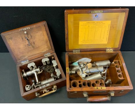 A Crosby Steam Gauge and Valve Company engine gauge, cased ;  other conforming in associated Dobbie McInnes of Glasgow box (2