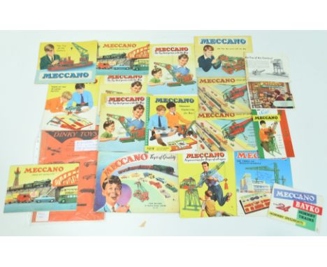 Meccano. Mixed group of catalogues &amp; leaflets. To include The Toy of the Century 1954-5 leaflet, Toys Of Quality 1957 cat