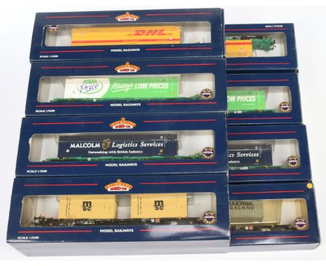 Bachmann group of Container Wagons to include 37-303 pair of Intermodal Flat Wagons with "Asda" containers and others (see ph