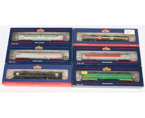 Bachmann group of 100 ton Bogie Tank Wagons to include 38-222 "Amoco", 38-110 "Shell" and others (see photo). Conditions are 