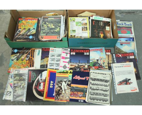 RoCo, Liliput, Herpa, Trix &amp; others, large qty of catalogues &amp; leaflets. To include RoCo 1977, Liliput 1979, 1982 lea