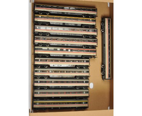 Hornby (GB) OO and Lima Intercity Swallow Livery Coaches - Grey and Black roof mixed stock. Conditions: Generally Good to Goo