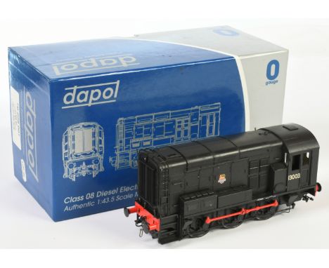 Dapol O Gauge 7D-008-007 Class 08 Diesel Shunter BR Black 13003, showing signs of use, 3x cab windows loose &amp; 1x cab step